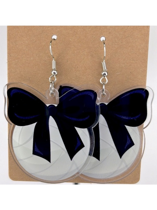 Fashion Jewelry Jewelry - 2D Acrylic Vollyball Dangle Earrings Sports Fashion Jewelry